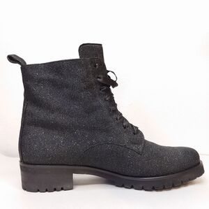 Black Glitter Ankle Boots